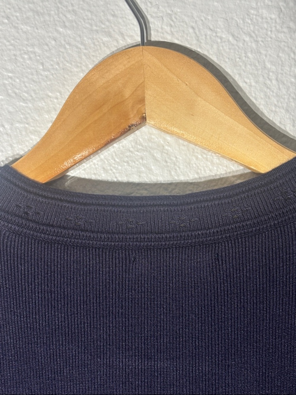 Eliza J Classic Navy V-Neck A-Line Fit-and-Flare  Knit Sweater Dress - Picture 14 of 16